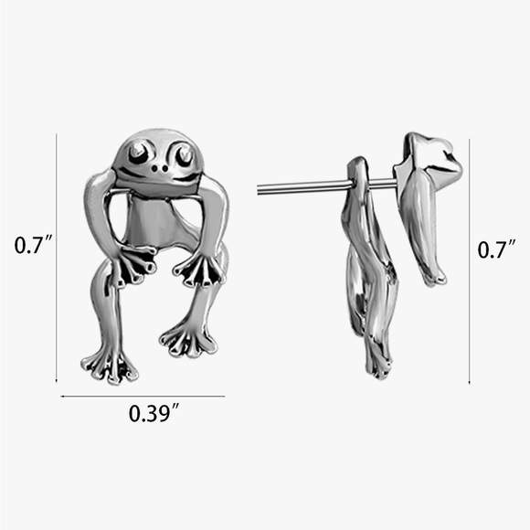 Absolutely Adorable Beautiful Miniature Little Dudes Frog 🐸 Stud Earrings - Picture 5 of 5